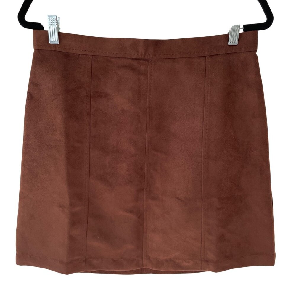 Banana Republic Vegan Suede Rich‎ Earth Brown Mini Skirt Size 10 NWT Fall Trendy